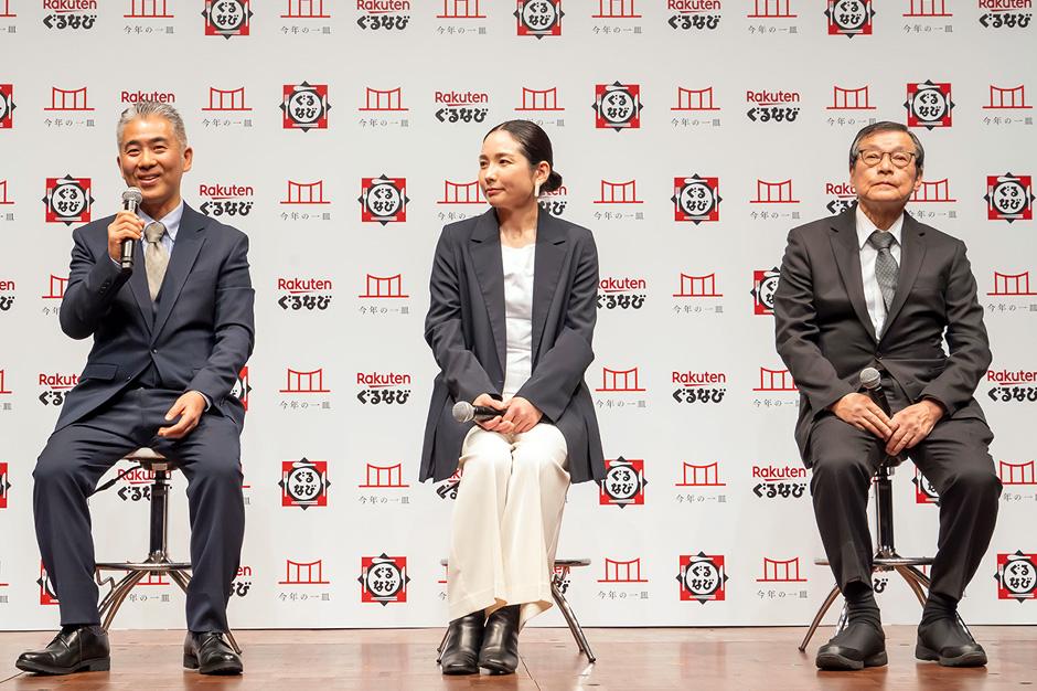 3名のゲストによるトークセッション。
（写真左から）、小池精米店3代目店主・五ツ星お米マイスター・東京米スター匠 小池理雄氏、米 食味鑑定士・ごはんソムリエ・お米ライター 柏木智帆氏、農事組合法人おきす 代表理事 森脇康博氏